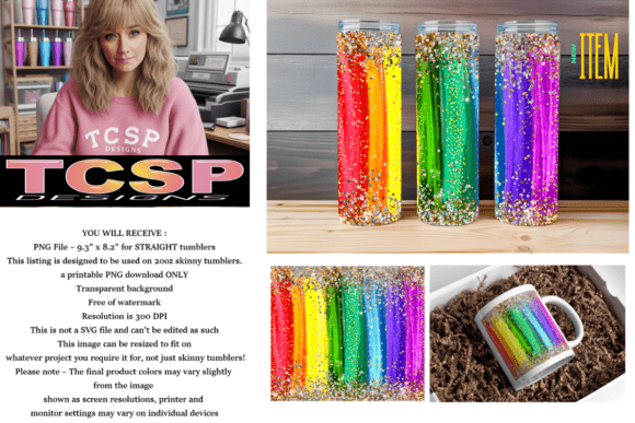 Download Glitter Rainbow Tumbler Wrap - Premium Resources
