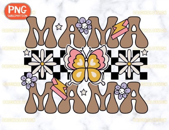 Download Retro Checkered Mama Png - Mom Life Png - Mom life Collection