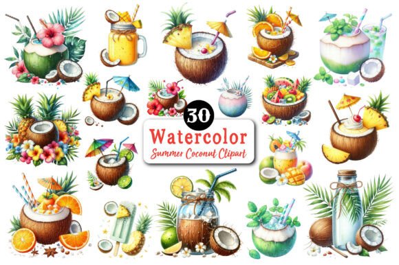 Download Summer Coconut Sublimation Clipart - Coconut sublimation Collection