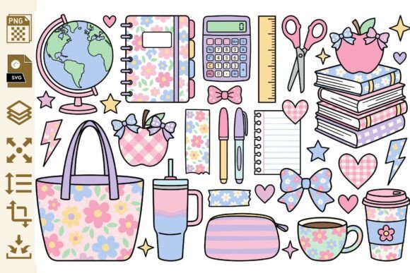 Download Cute School Supplies Clipart PNG &amp; SVG - School supplies Collection
