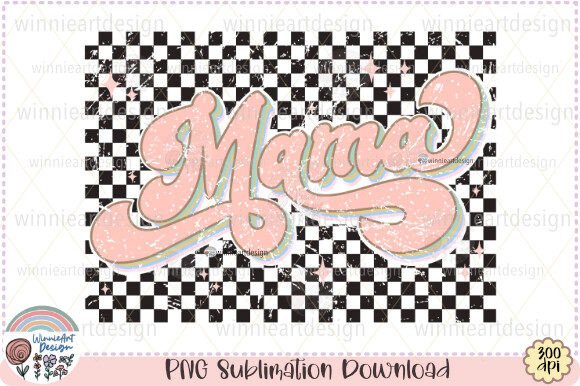 Download Retro Checkered Mama Pink Mom Life PNG - Mom life Collection