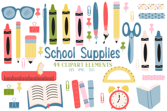 Download School Supplies Clipart Svg | Classroom - School supplies Collection