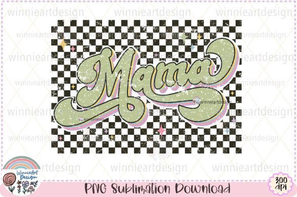 Download Retro Checkered Mama Pink Mom Life PNG - Mom life Collection