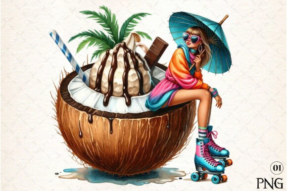 Download Watercolor Summer Coconut Sublimation - Coconut sublimation Collection