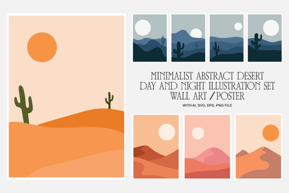 Download Minimalist Abstract Desert Design Set - Desert design Collection