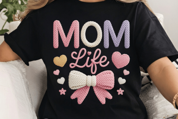 Download Knitted Mom Life PNG, Pastel Bow &amp; Heart - Mom life Collection