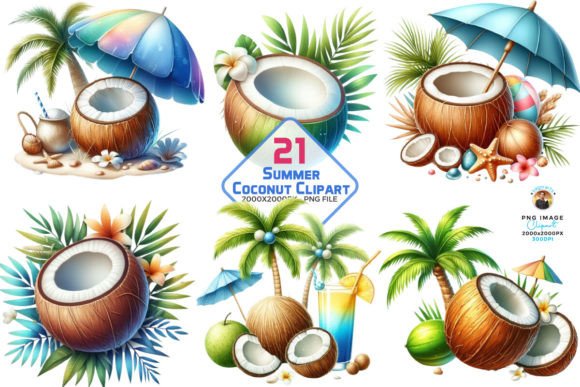 Download Summer Coconut Sublimation Clipart, PNG - Coconut sublimation Collection